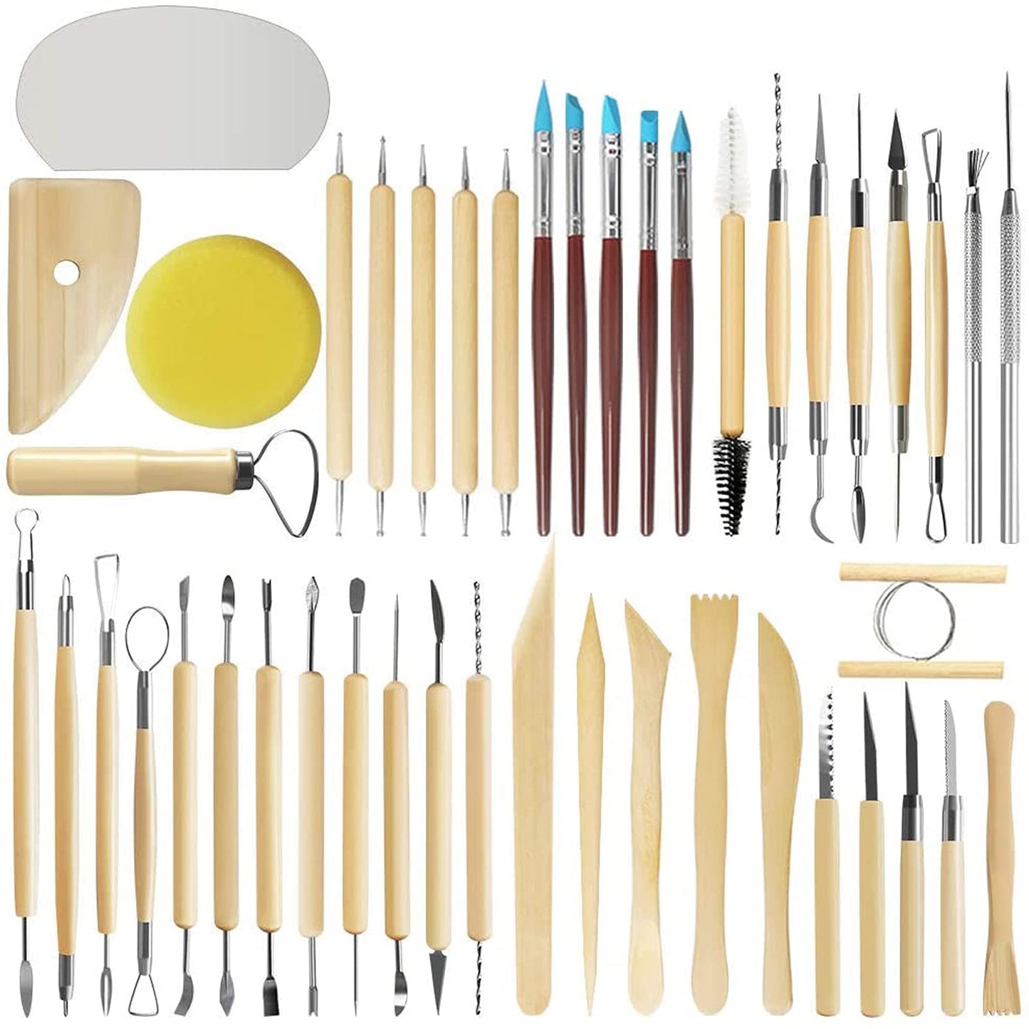 46Pcs Pottery Tool Set Sculpting Tools Polymer Clay Tools with Storage Bag for Model making, Jewelry Crafting, Pottery.