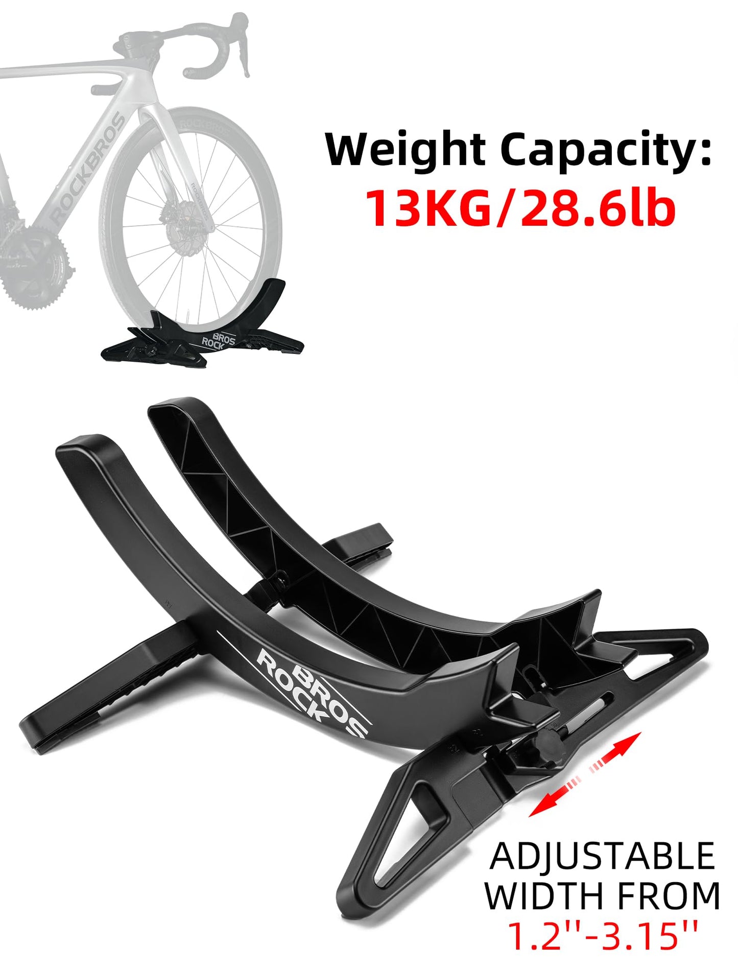 ROCKBROS Bike Floor Stand, adjustable bike stand for all 26-80mm wide bike tires for storage of MTBs and road bikes indoors Green.