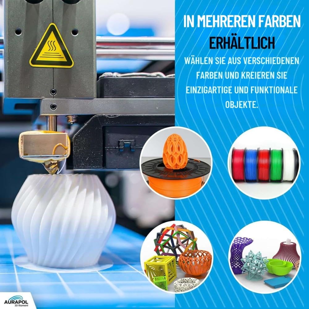 AURAPOL Filament 1.75 PLA, 3D printer filament, PLA filament with precision 1.75 mm +/- 0.02 mm, Premium 3D filament compatible with most FDM (FFF) 3D printers and 3D pens.