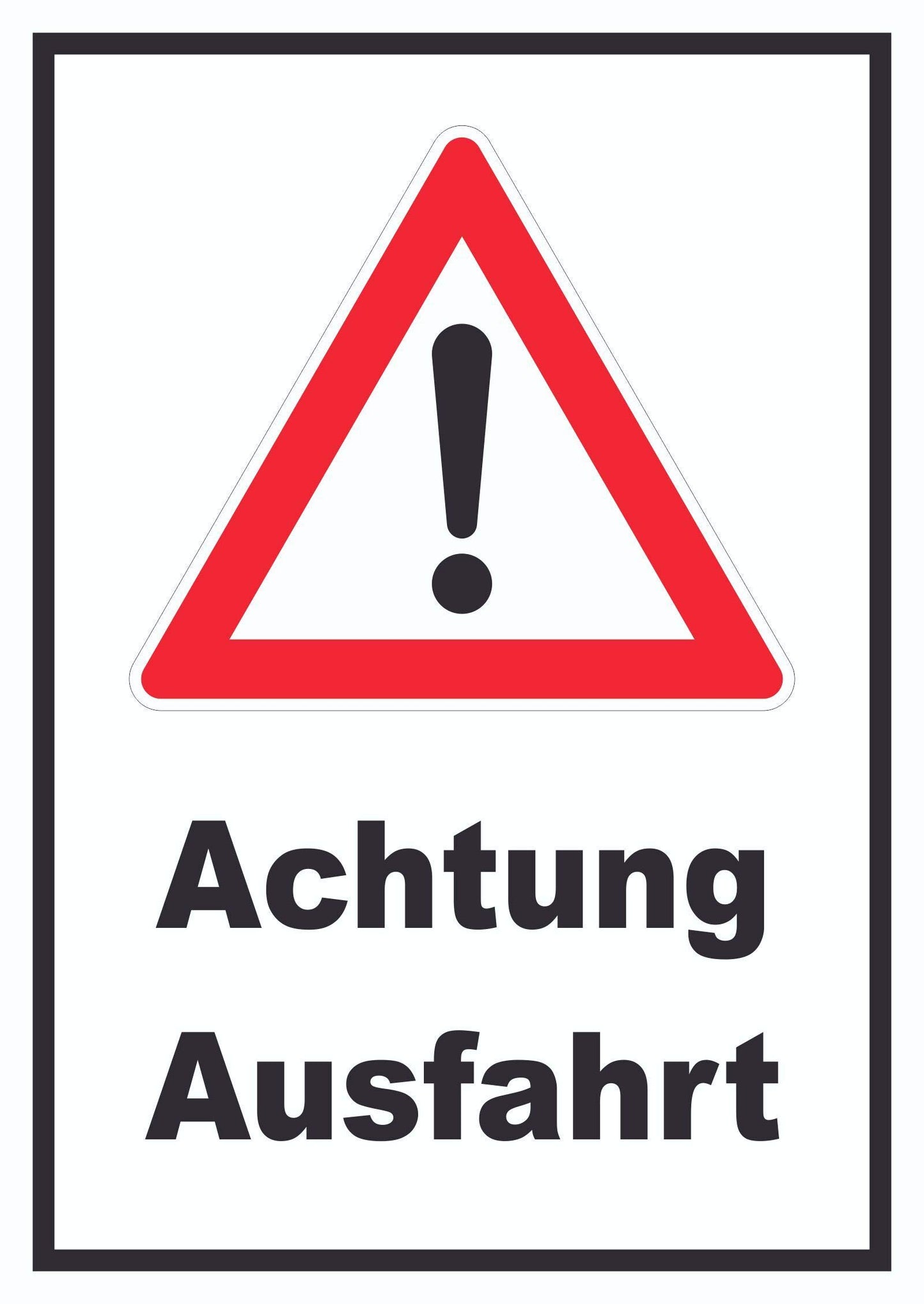 Printed sign Attention Exit A2 (420x594mm)