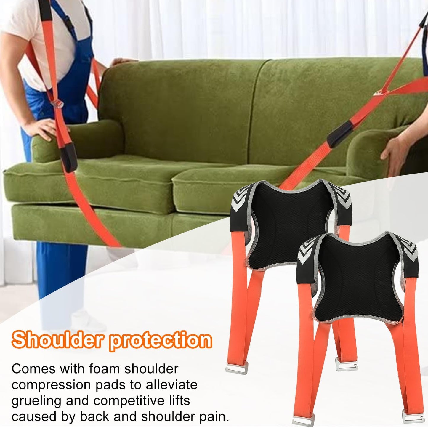 4 Pieces Moving Straps, Polyester Moving Straps for Furniture Movers, Multipurpose Furniture Moving Straps, Double Shoulder Dolly Transport Straps, Suitable for Moving Furniture.