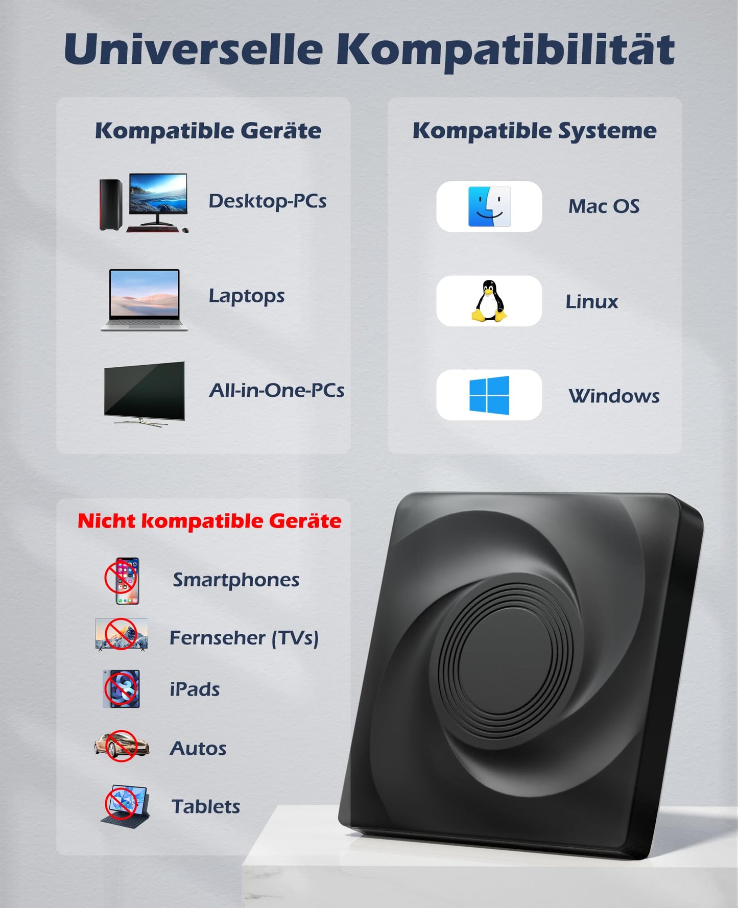 External Blu-ray drive with USB 3.0 and Type-C connectivity. Compatible with Windows, MacOS laptops, and desktops. Perfect for burning CDs/DVDs and playing Blu-ray movies.