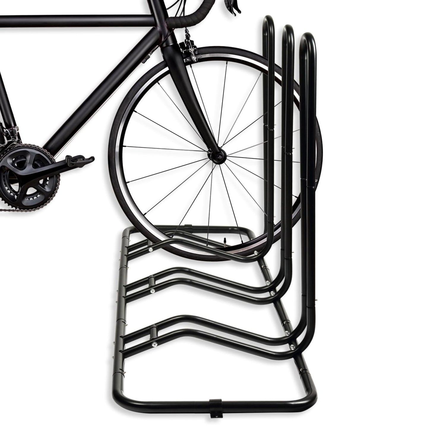 Schramm® bike stand expandable in black floor stand free-standing bike rack stand parker bike parking stand multi-bike rack, Size: For 3 bikes