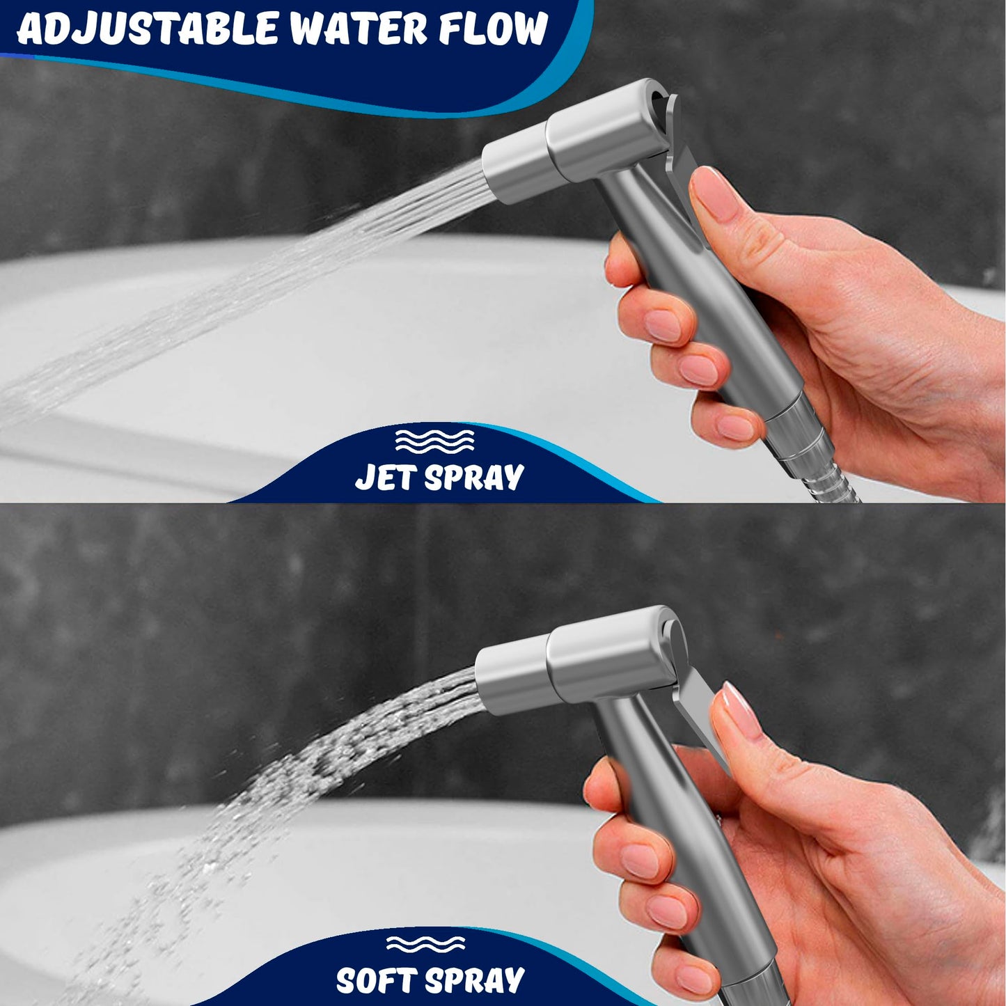AVAbay® hand shower for toilet, bidet attachment for hot and cold water, long 203.2 cm hose, perfect for female hygiene, cloth diaper, bathroom toilet cleaning.