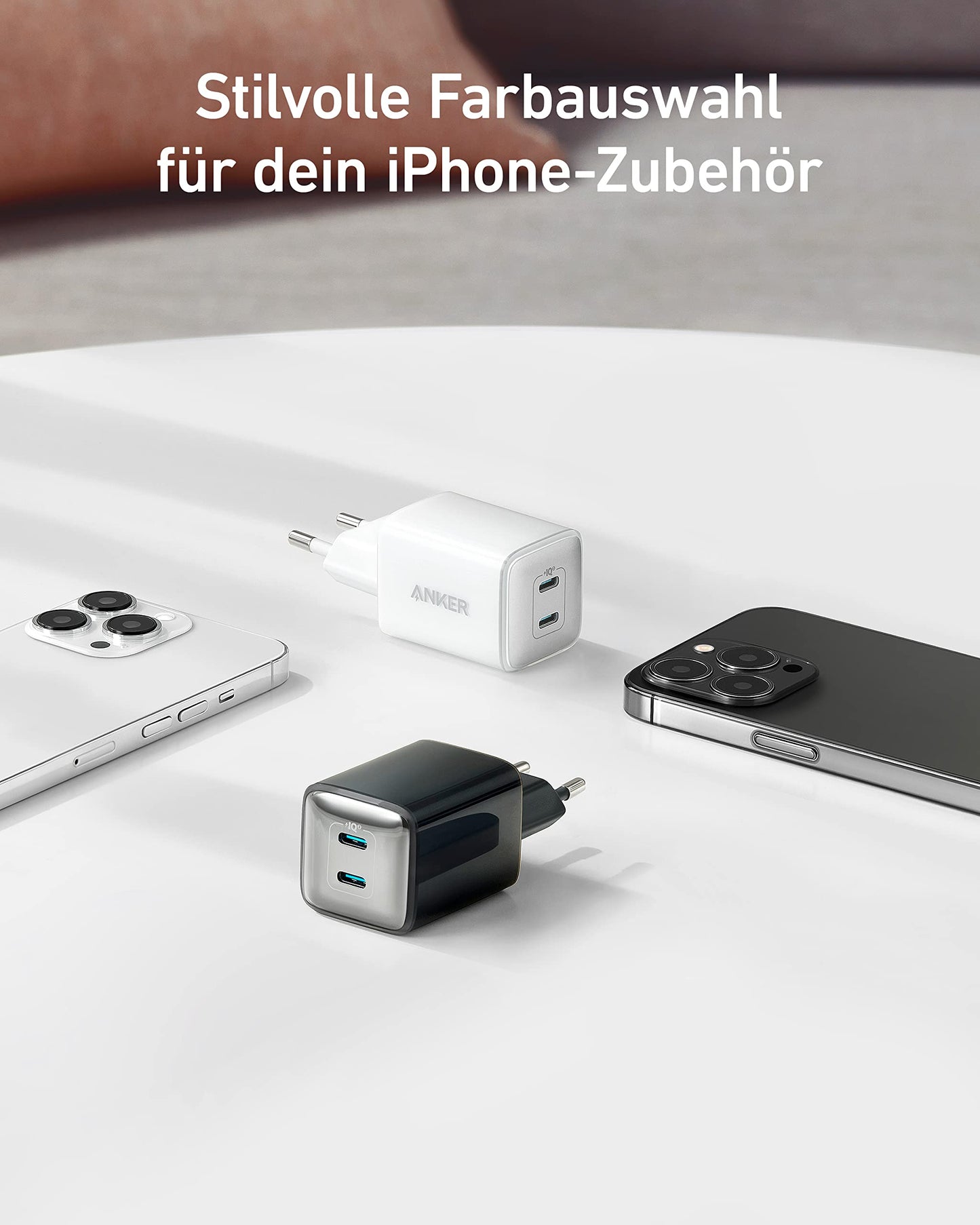 Anchor 521 charger, Anchor Nano, 40W PIQ 3.0 dual-port USB-C adapter, for iPhone 12/Pro/Pro Max/ iPhone Air/16/15, iPad Mini, MacBook Air