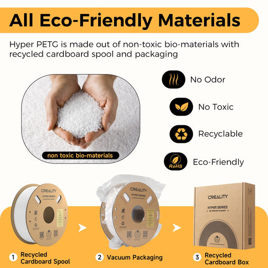 Creality Hyper PETG Filament 1.75mm high speed 50-600 mm/s, 3D printer filament accuracy +/- 0.02mm, 1kg spool (2.2 lbs), compatible with most FDM 3D printers - Blue