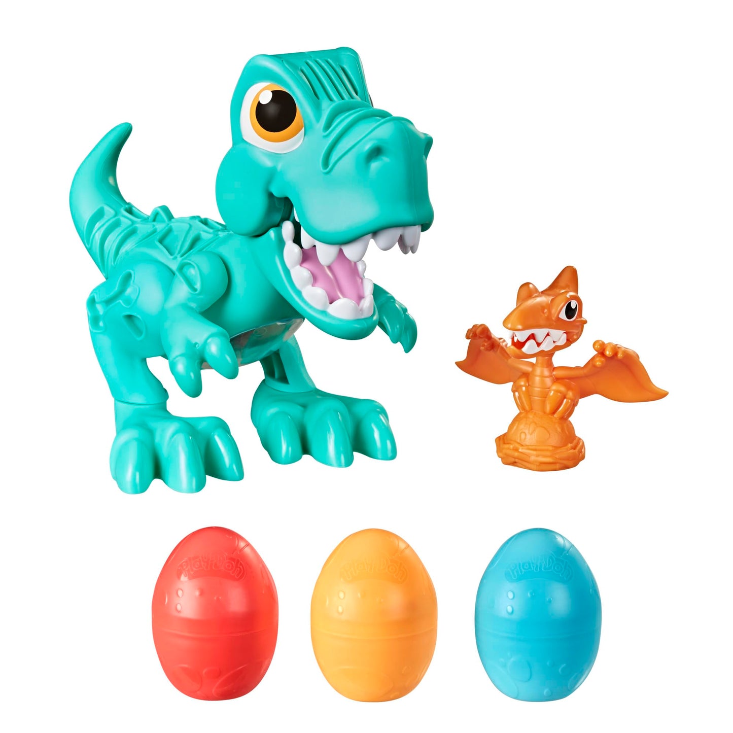 Play-Doh Dino Crew Crunchin' T-Rex Toy for Kids 3 Years and Up with Dinosaur Sounds and 3 Eggs.