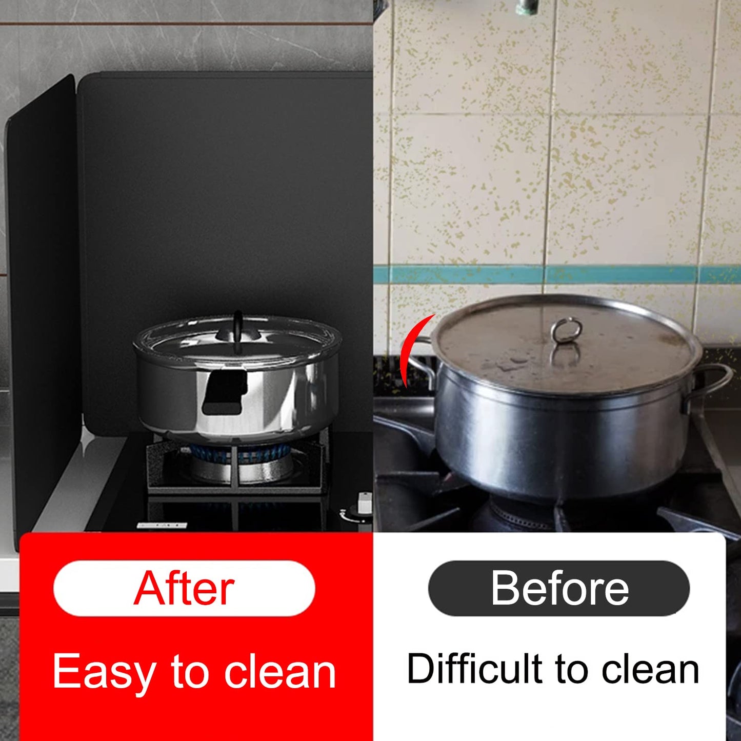 Splash guard, grease guard, 4-sided oil splash guard, foldable stove kitchen foldable kitchen splash plate splash guard kitchen and stove guard stove splash guard