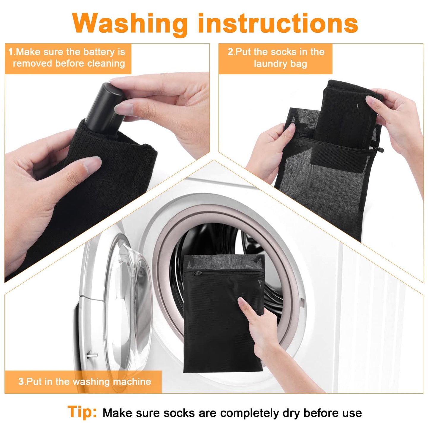 Flintonic Heated Socks, Rechargeable Heated Socks for Men and Women, Foot Warmer Heating Socks with 3 Adjustable Temperatures, 2200mAH Electric Foot Warmer Warm Socks for Skiing Outdoor.