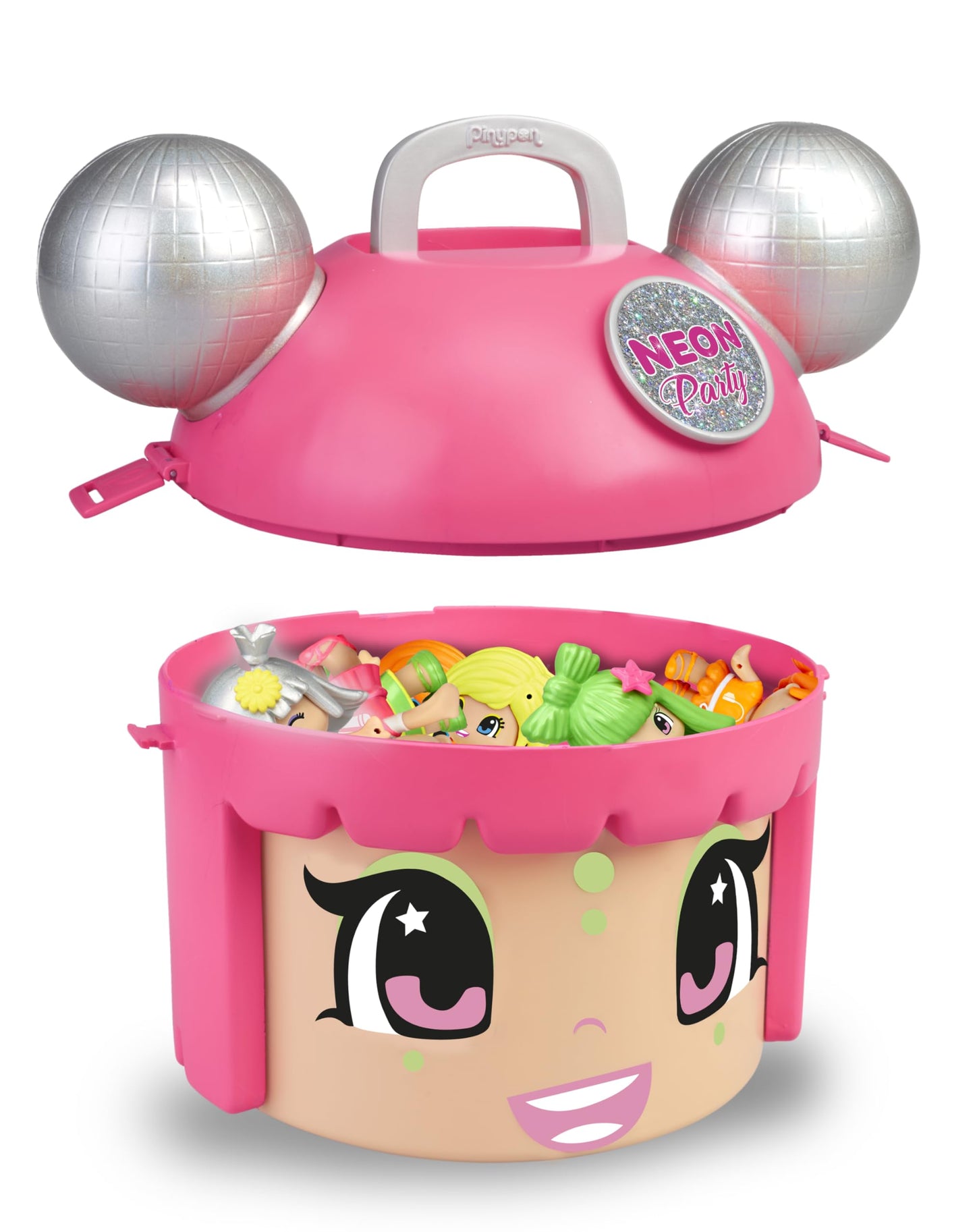 Pinypon Mix & Match Neon Party - Container with 5 Exclusive Figures for kids ages 4 to 8 (Famosa 700015210)