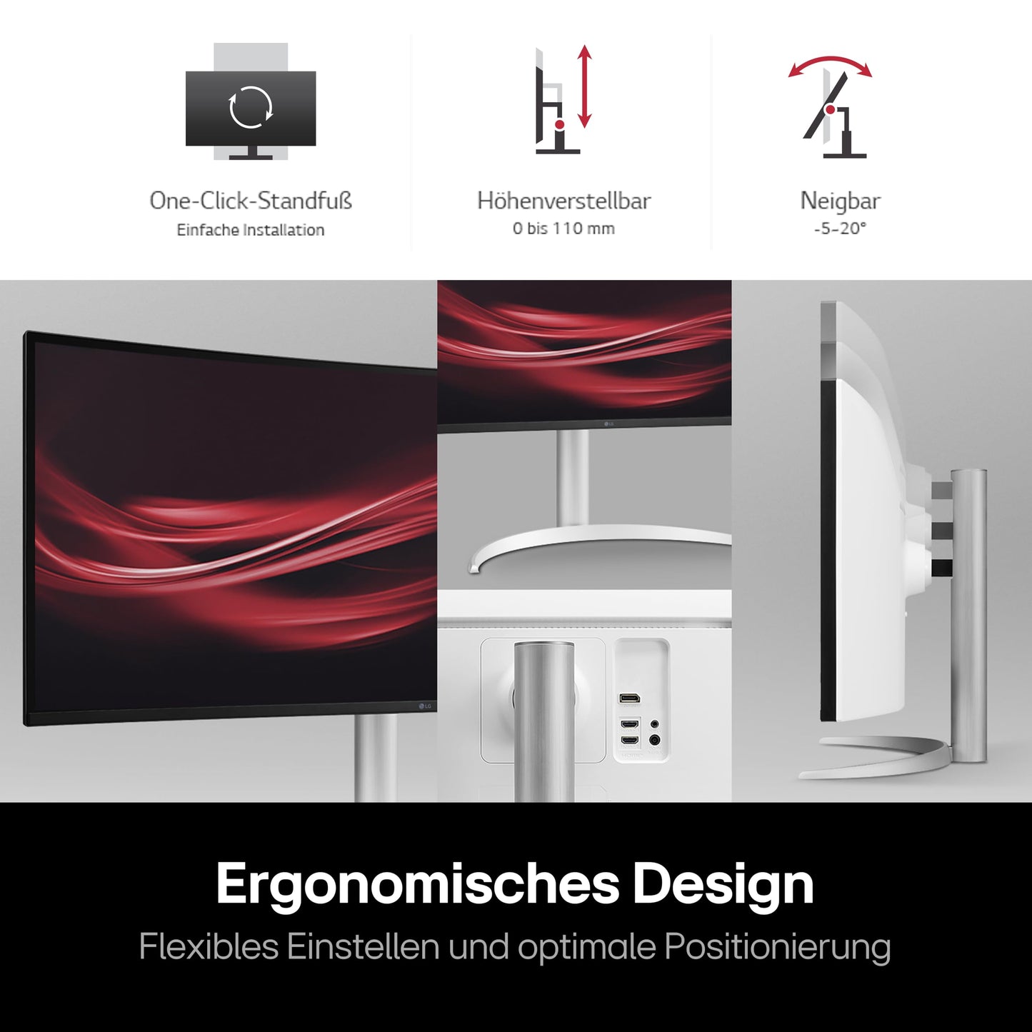 LG Electronics 34WQ75X-B.AEU IPS 21:9 UltraWide Monitor 34" (86.72 cm), TFT-LCD Active Matrix with White LED Backlight, Anti-Glare, Black