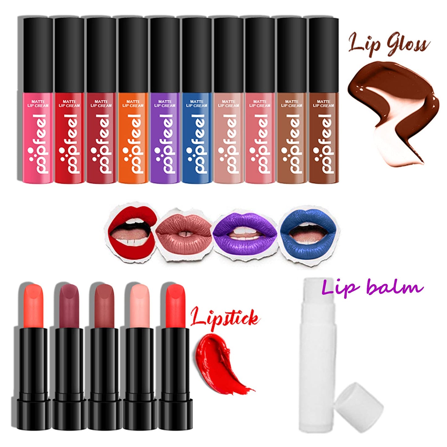 Professional Makeup Sets, MKNZOME 34Pcs Makeup Starter Kit with Makeup Bag Portable Travel Makeup Palettes Cosmetics Eyeshadow Lip Gloss Birthday Christmas Gift Set.