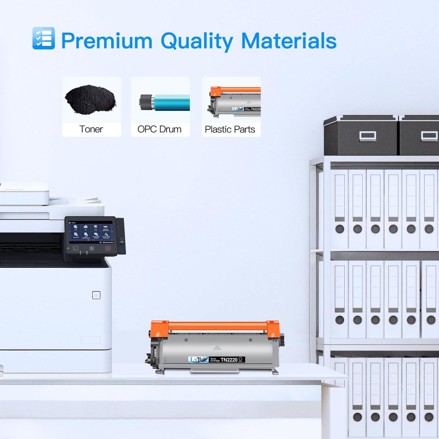 LxTek TN2220 Compatible Toner for Brother MFC-7360N MFC-7460DN MFC-7860DW FAX-2840 FAX-2940 HL-2130 HL-2240 HL-2250DN HL-2135W DCP-7055 DCP-7055W DCP-7065DN (2 Black)