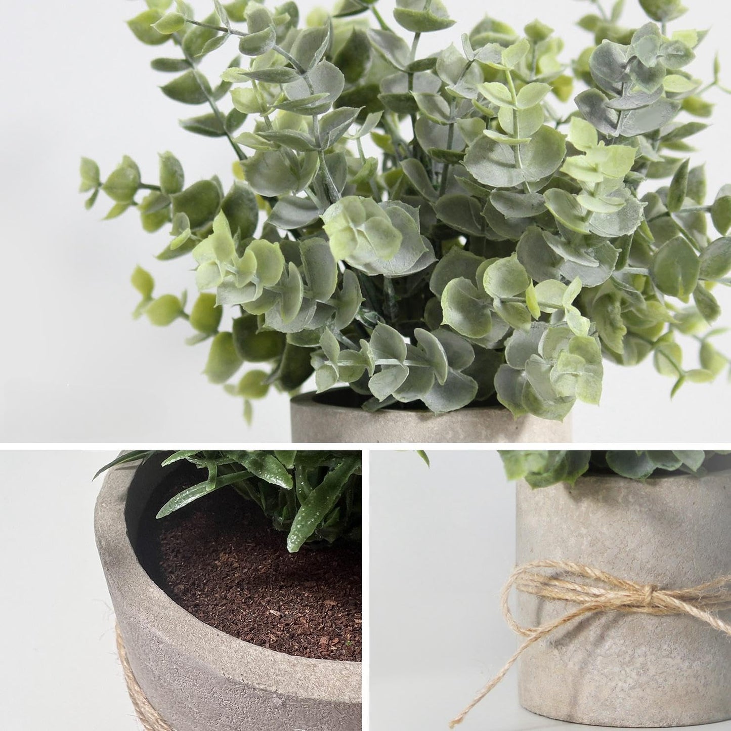 YVONNEYI 4 piece artificial plant for living room decor, fake plants like real eucalyptus, faux plant for home bedroom bathroom kitchen office room windowsill home interior decor (005, 4 pieces)