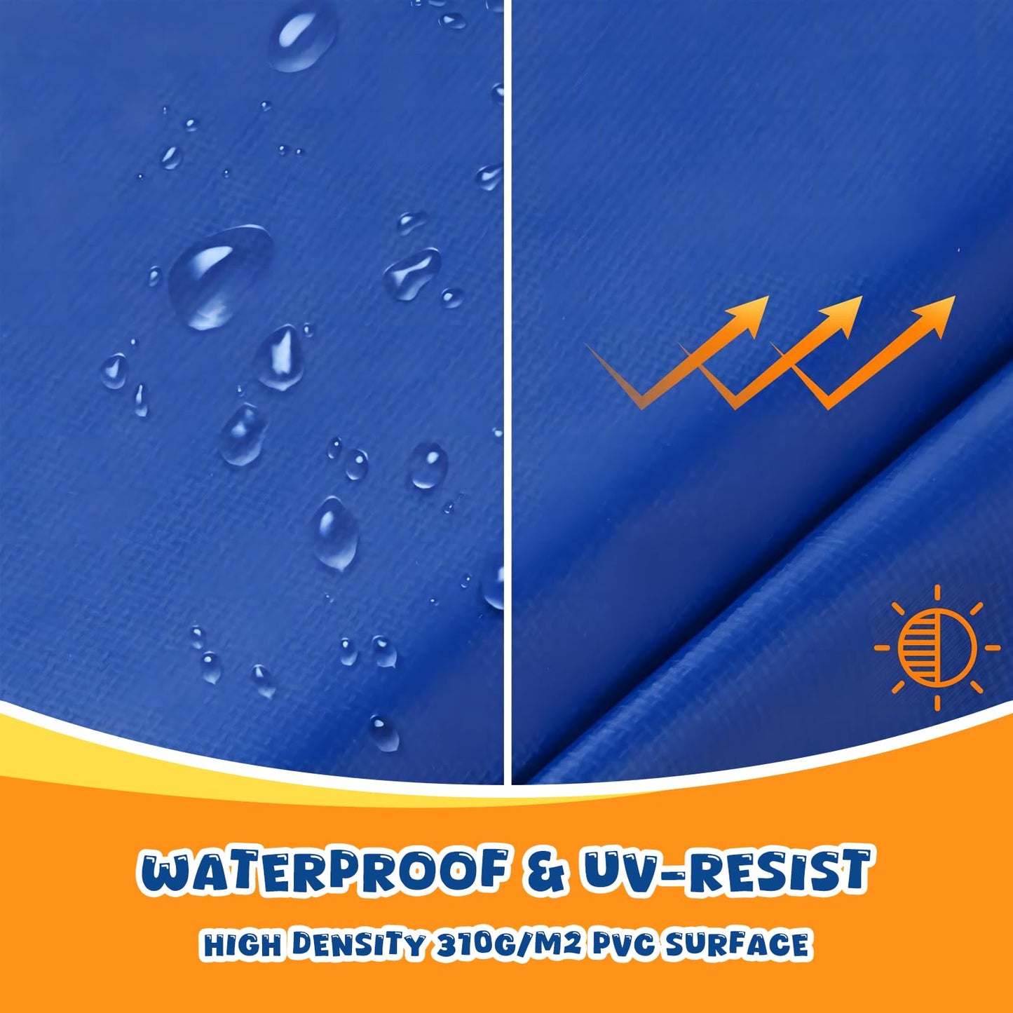 Trampoline Edge Cover Ø 305 cm, Spring Cover, Edge Protection, UV Resistant, Tear-Resistant, UV-Resistant Edge Cover Ø 305 for Trampoline Trampoline Accessories Blue Color, 30cm Wide Universal Frame Padding