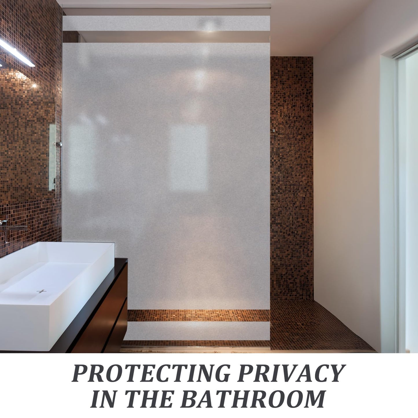 LULUETPUE Matt Window Film Privacy Film for Glass Windows, Static Cling for Office Bathroom Home 90x400CM