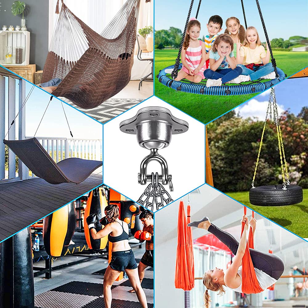 SELEWARE Heavy Bag Hanger, Punching Bag, Ceiling Mount, Quiet Ball, Swivel for Boxing, Muay Thai Training.