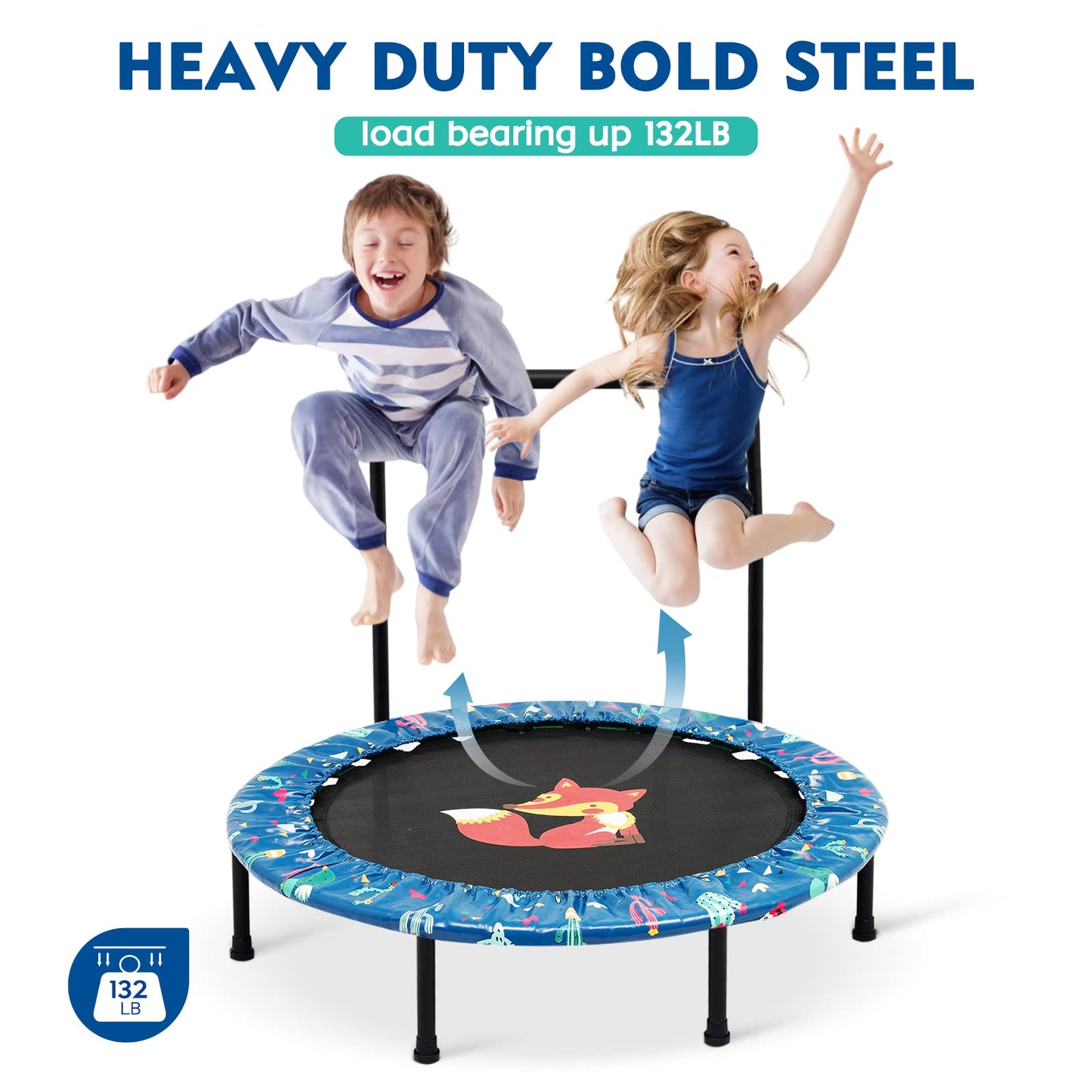 HOMCENT Kids Trampoline, 96 cm Mini Trampoline for Kids Indoor Outdoor Jumping Garden Trampolines