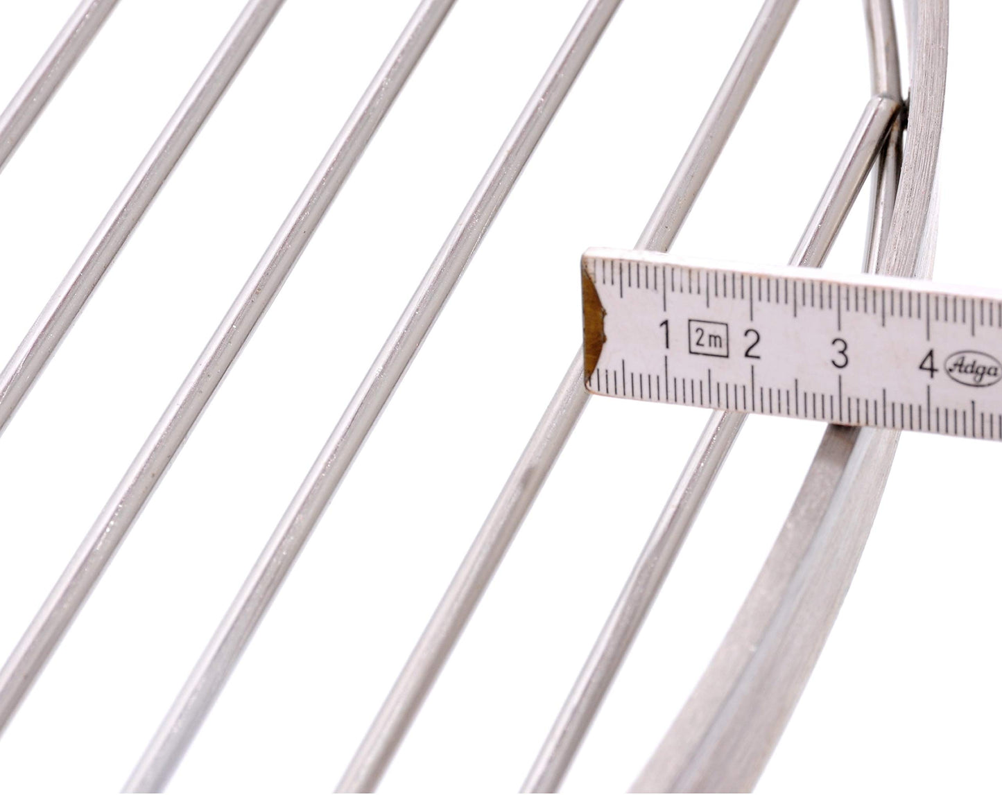 22.4 inch stainless steel 3-leg BBQ grill grate for swinging grill with 0.55 inch rod spacing.
