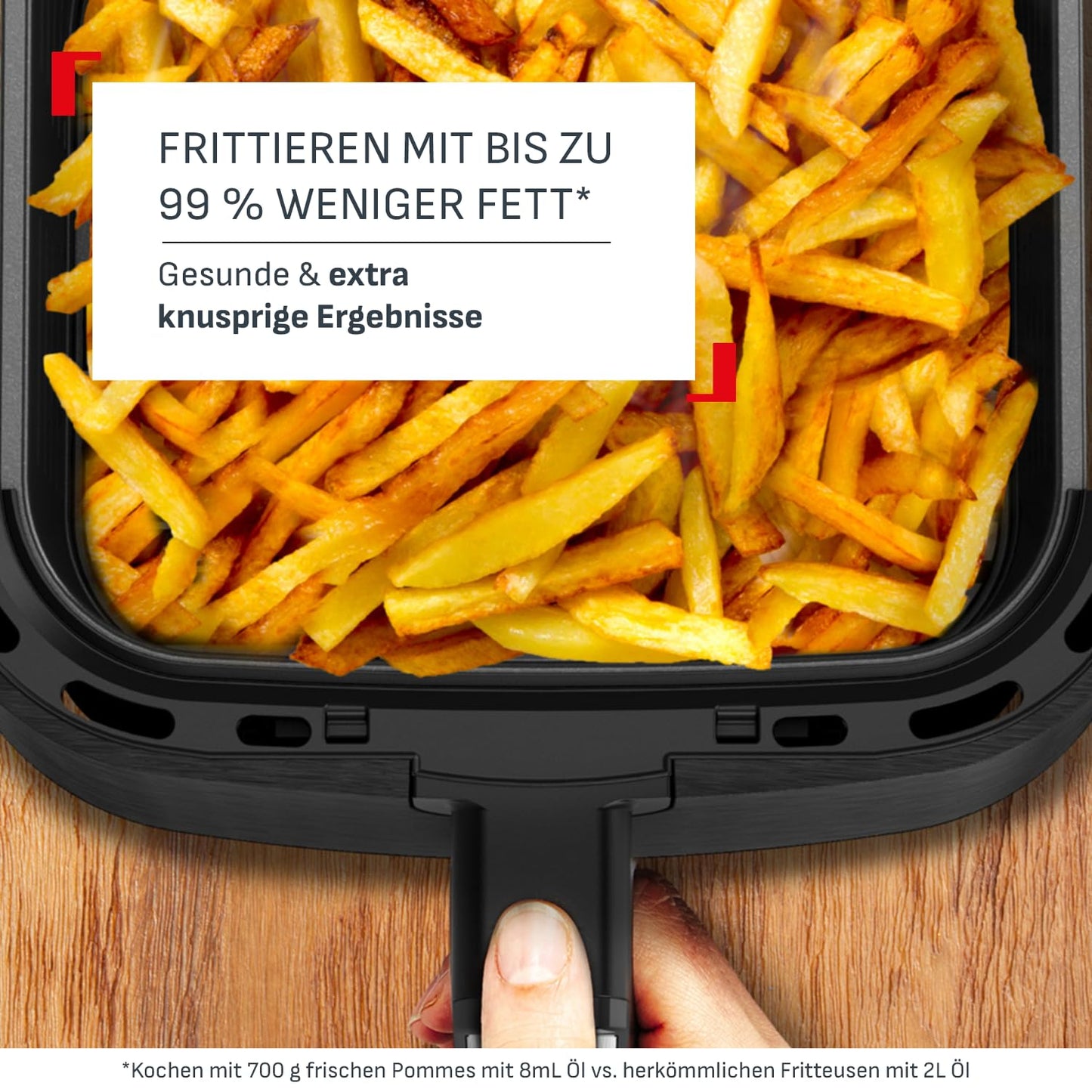 Tefal Easy Fry & Grill Classic Hot Air Fryer, 2-in-1 Technology (Air Fryer and Grill) XL, 4.2 liters for 6 servings, 1550 watts, energy-efficient, oil-free, healthy fryer, black, EY5018.