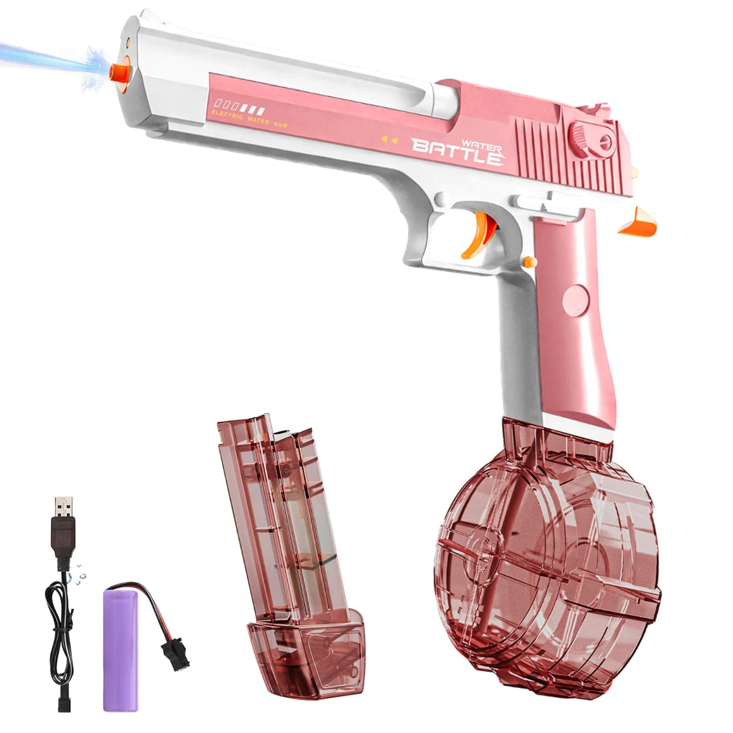 Maxee Electric Water Gun, Toy Water Guns with Light, One-Button Automatic Water Squirt Guns for Kids Adults Summer Pool Party Beach Outdoor