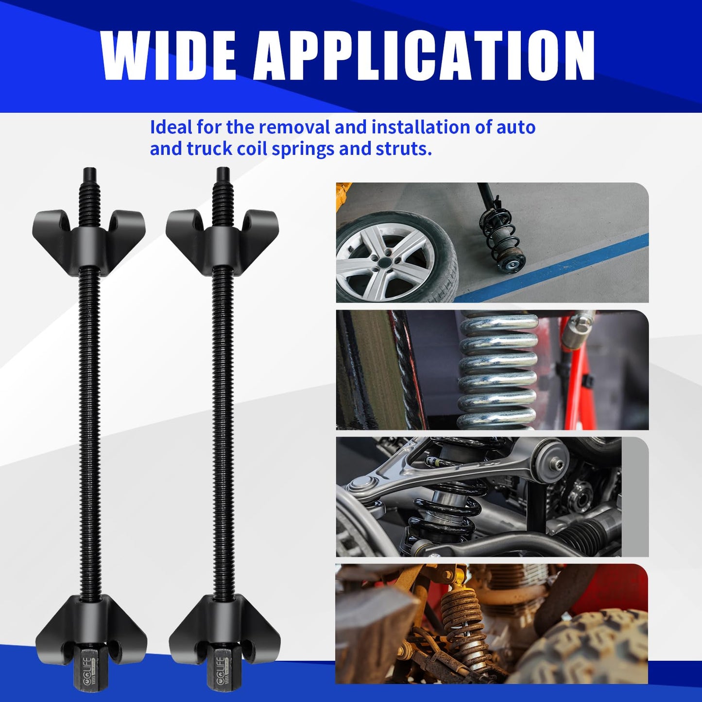 CCLIFE Coil Spring Compressor, 2pcs 370mm Installation Tool for Car Auto Tuning and Lowering.