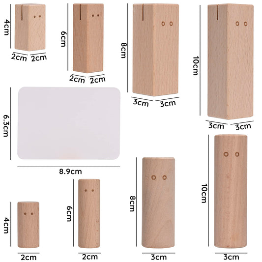 Individual systemic board figures - High-quality made from beech wood - Systemic figures for family board - Ideal for coaching placements supervision moderation (with card slot and cards)
