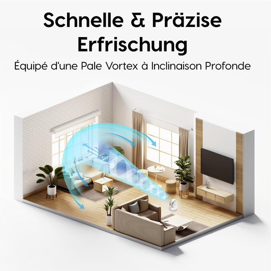 Iris Ohyama Woozoo, 23sqm, Fan, White, 3 speeds, Oscillating, quiet, Table Fan, Desk Fan, Floor Fan, portable, Cooling, PCF-HD18