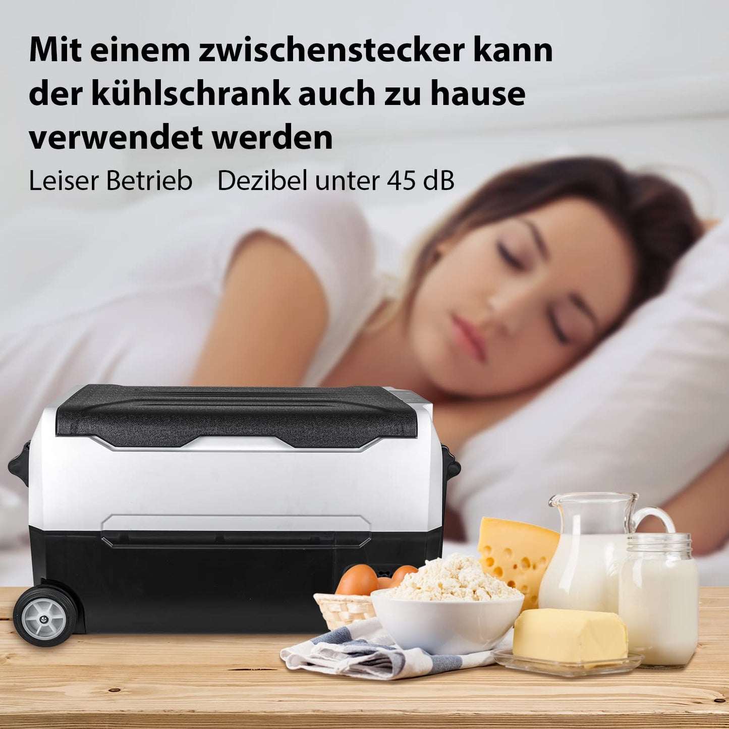 Fullwatt compressor cooler 35L with wheels, freezer with WIFI-APP control, cooling down to -20°C, electric fridge 12V 24V 220V-240V anti-shaking, freezer for camping car, truck, boat.