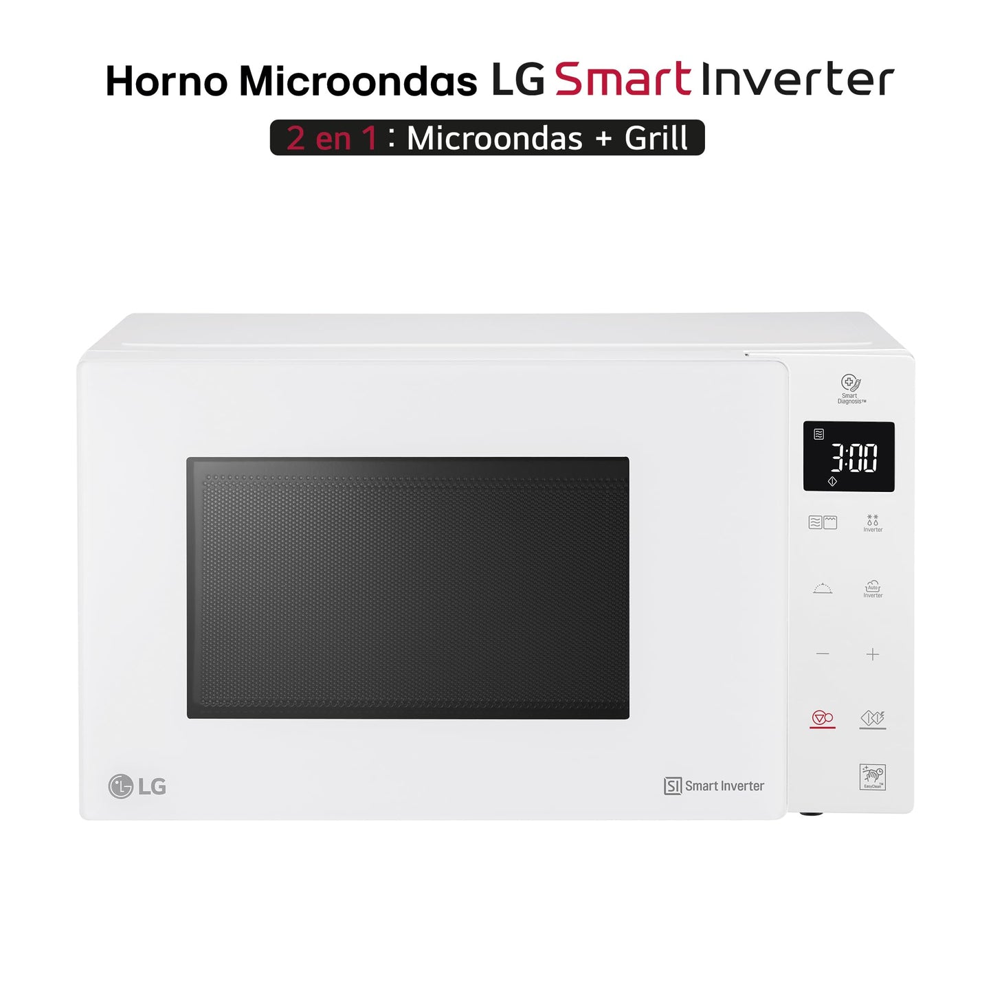 LG - Microwave, Grill, Smart Inverter White