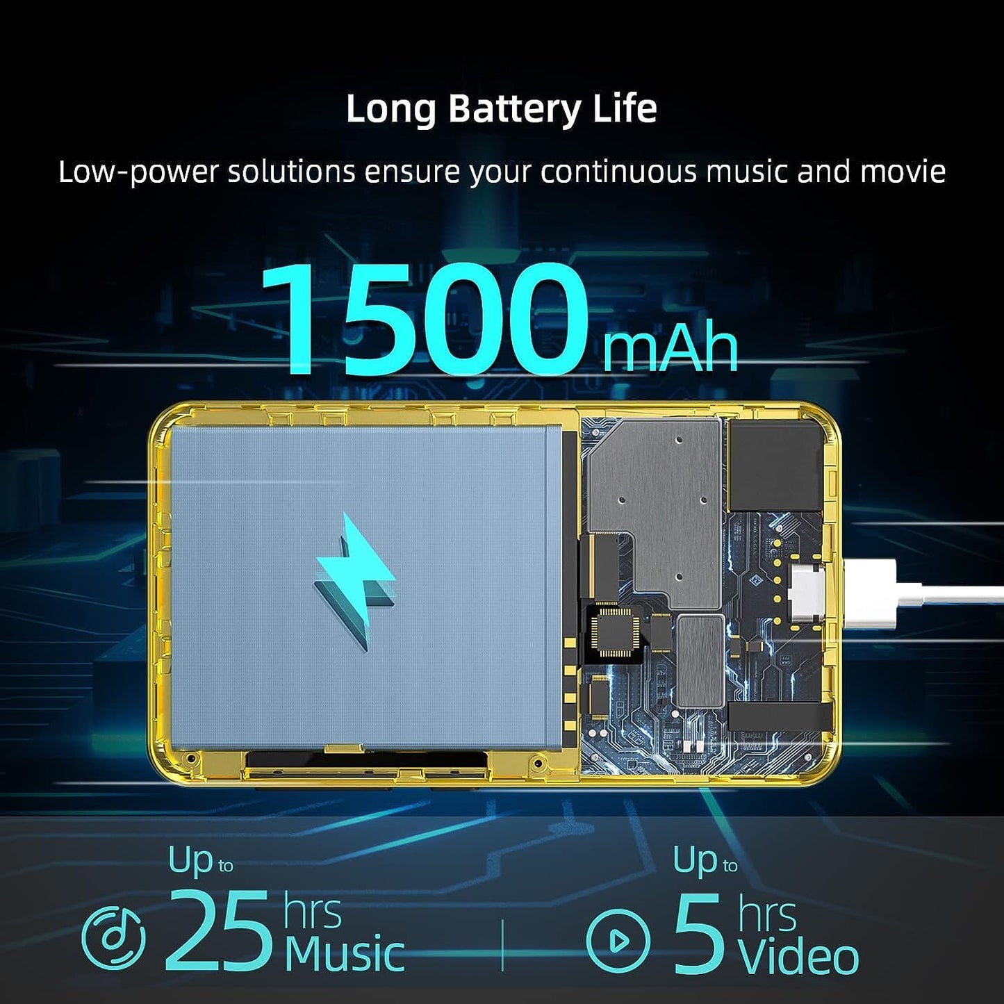 Innoasis MP3 player with Bluetooth and Wi-Fi, full touchscreen, 10.2 cm, MP4 player, MP3 player with Spotify, HiFi sound, portable digital audio player with speaker (Gold/Black)