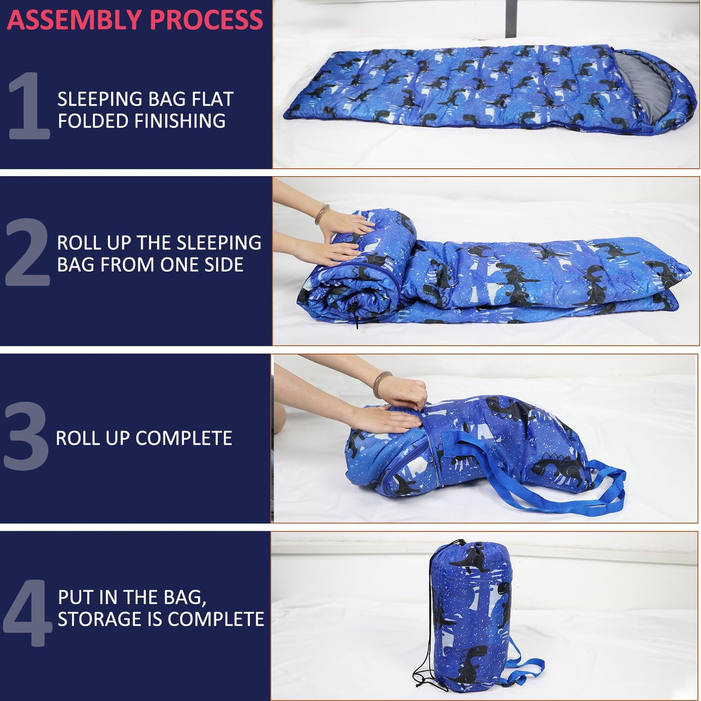 Tuphen Unisex Baby Kids Sleeping Bag, Blue-Teen