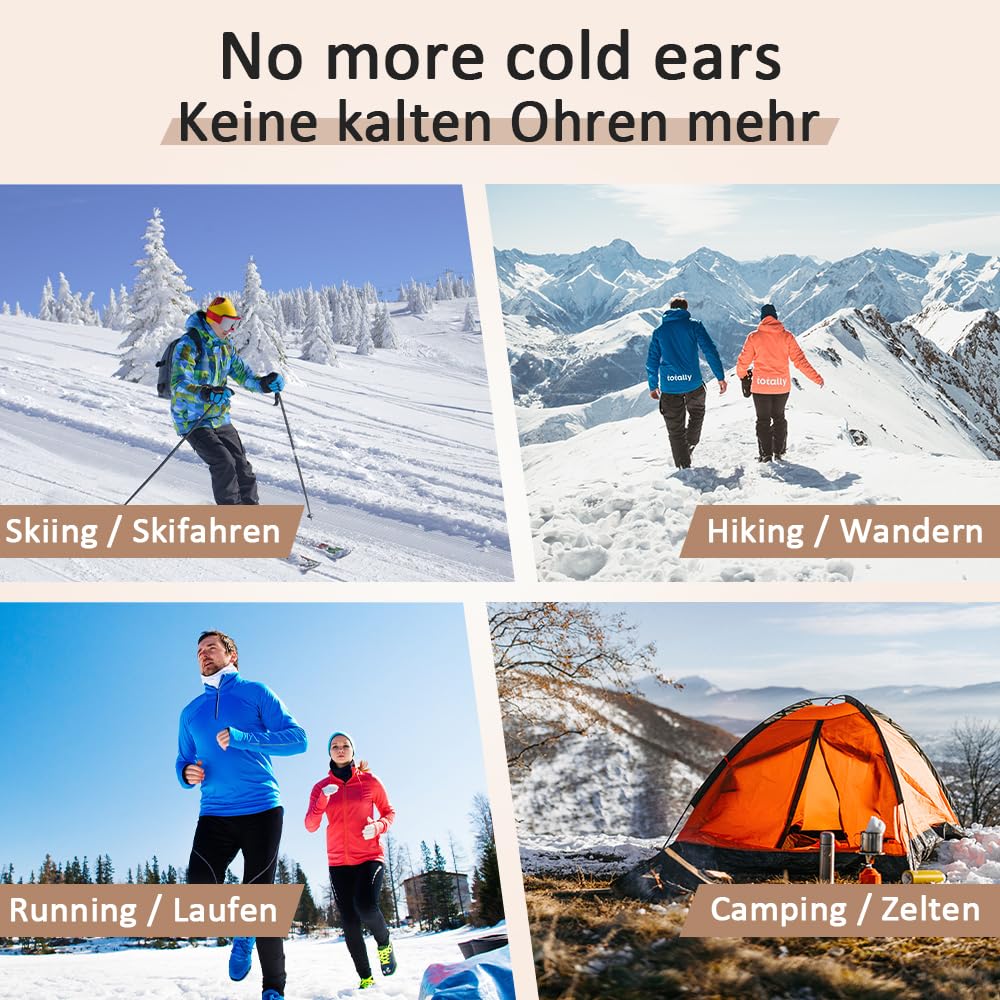AROMA SEASON® | Heated ear warmers with built-in battery for women men children in winter | Heatable ear muffs/ear warmers