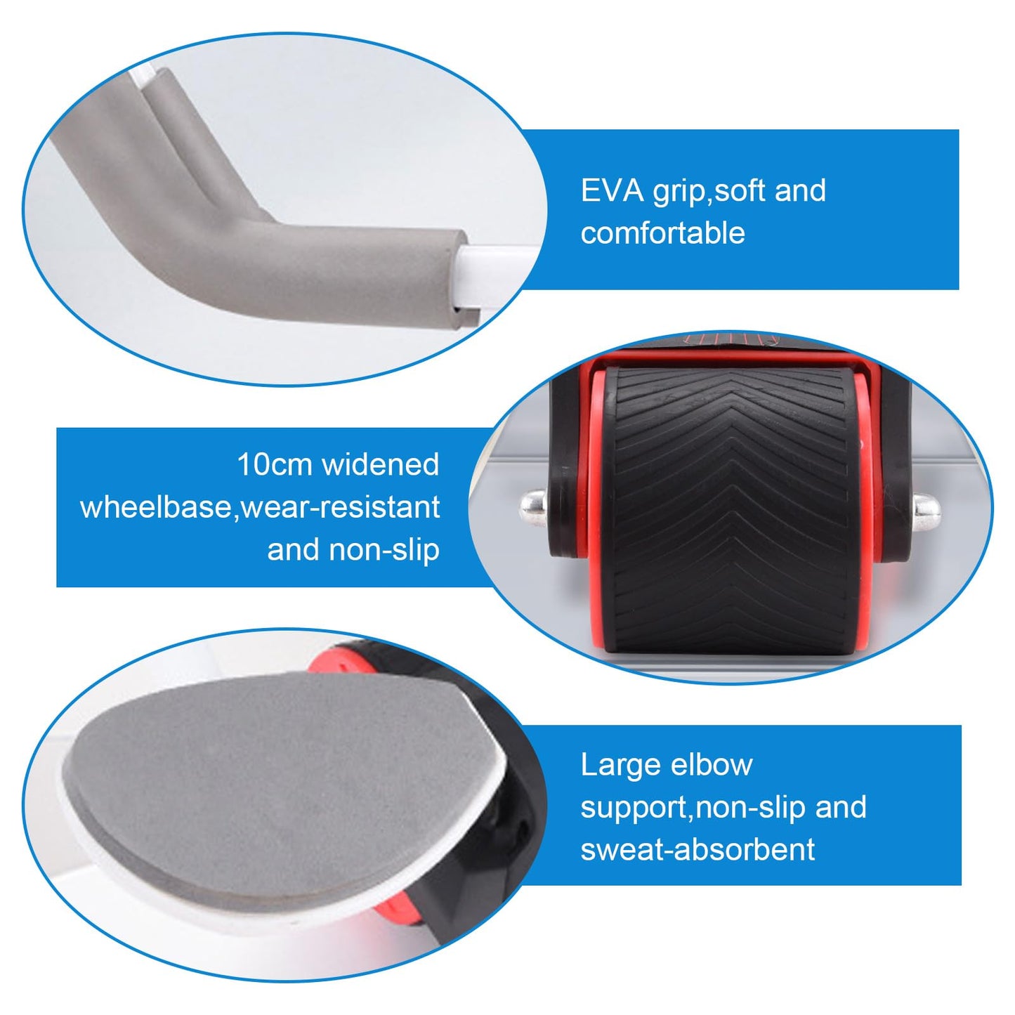 Ab Roller Wheel for Core Trainer, Ab Roller Abdominal Trainer, Automatic Rebound Ab Roller, Ab Roller with Timer, Ab Trainer with Knee Mat, Ab Roller Roller for Home Gym.