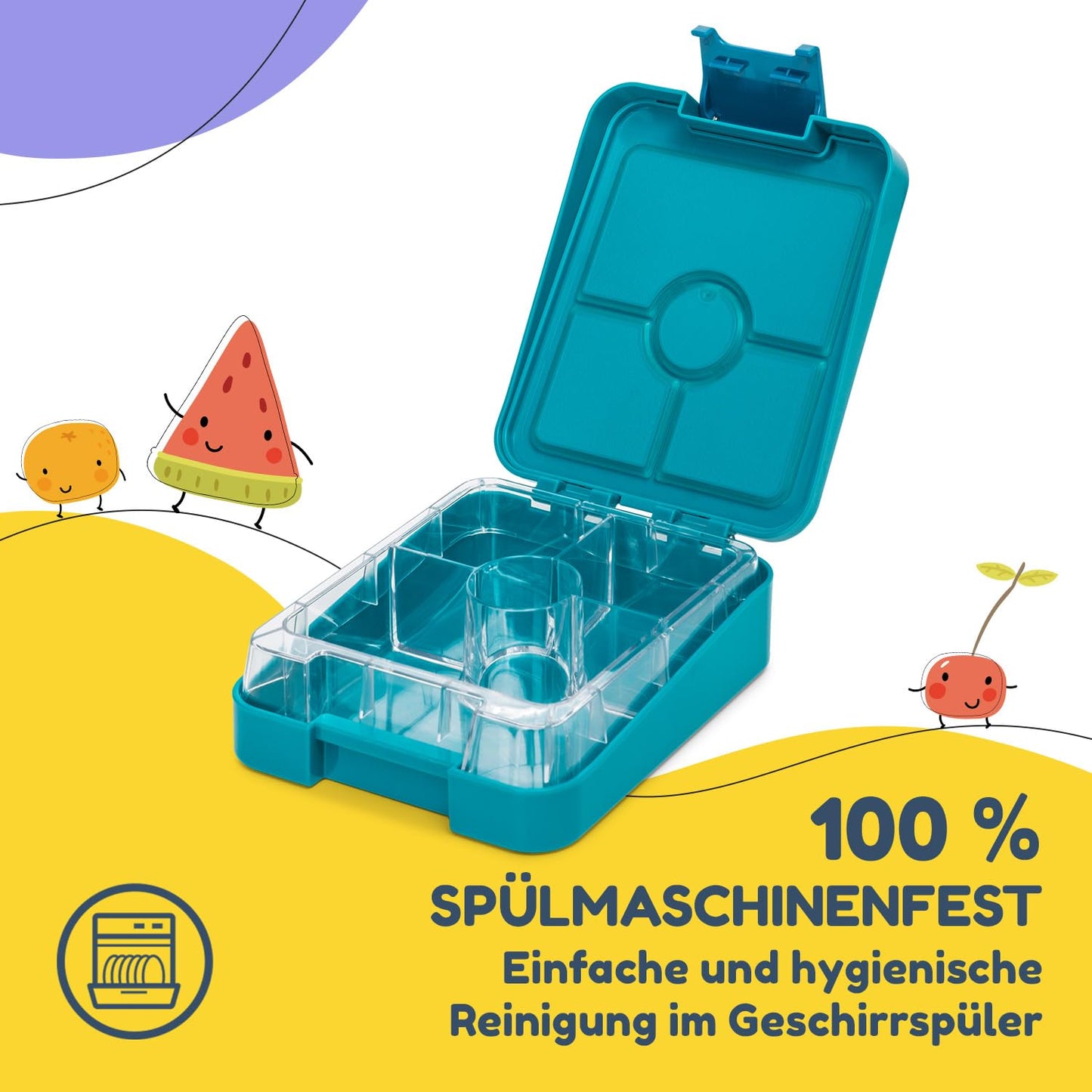 Easy snack box for kids with compartments, divided and leak-proof lunchbox for kindergarten/daycare, bento box for children, safe snack container lunchbox.