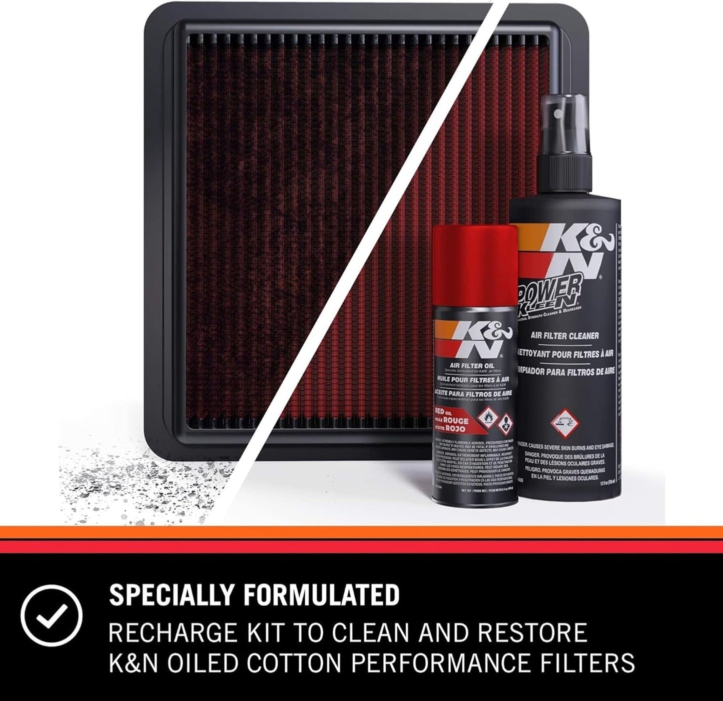 K&N Filter Cleaning Kit I Oil & Cleaner I For optimal cleaning of all air filters, 99-5003 EU