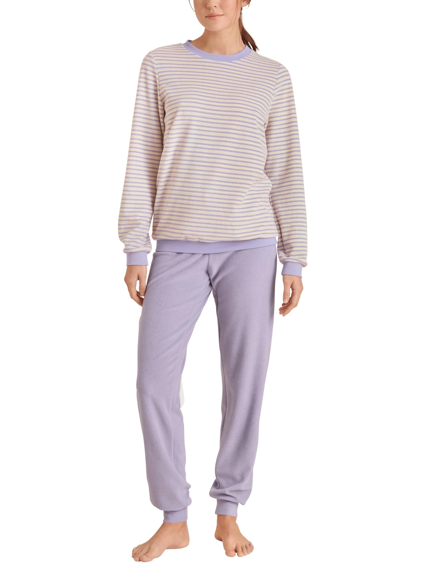 CALIDA Nightwear Xtra Cuff Pyjama Women, terry quality made of cotton blend.