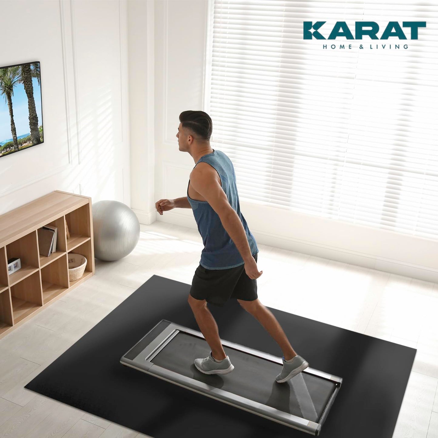 KARAT Floor Protection Mat for Hard Floors - Neo - Floor Protection Mat for Office Chair for Parquet Laminate Floor Mat Office Chair - Thickness: 1.5 mm (Black, 114 x 500 cm)