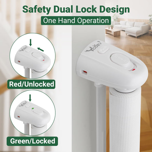 Ycozy retractable stair gate door guard 0-300 cm child safety gate one-handed opening barrier for baby and pets stair gate indoor outdoor area (White)