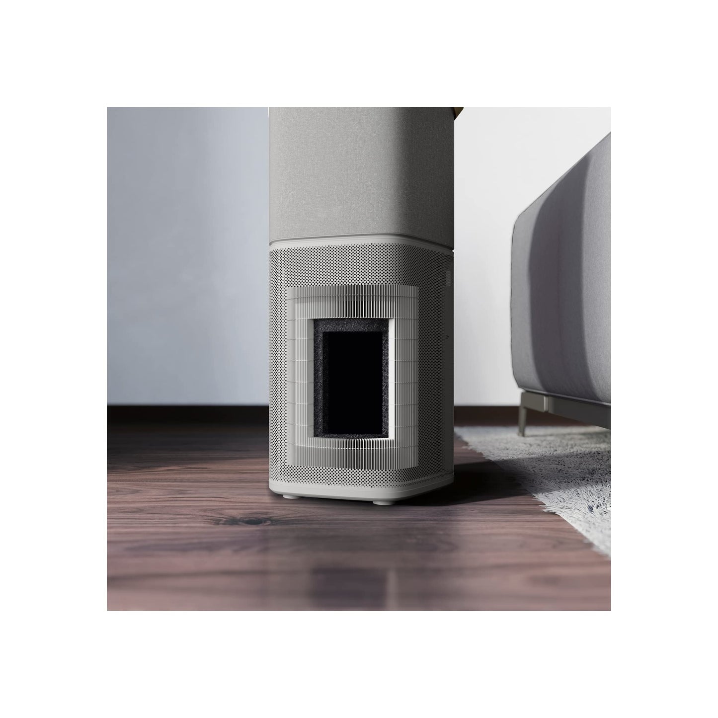 AEG AX91-604GY Air Purifier / eliminates 99.9% of airborne bacteria / only 17 dB(A) / Auto mode / air quality indicator / powerful filters / app control / up to 129 m² / light gray