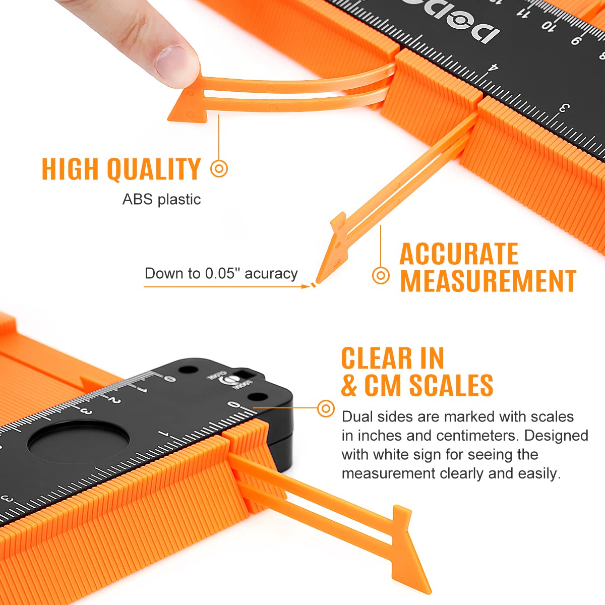 DODOWIN Contour Gauge Large 2pcs, Contour Gauge with Lock, Laminate Template, Contour Gauge, Birthday Gift for Men Grandpa, Father's Day Gift for Dad Birthday