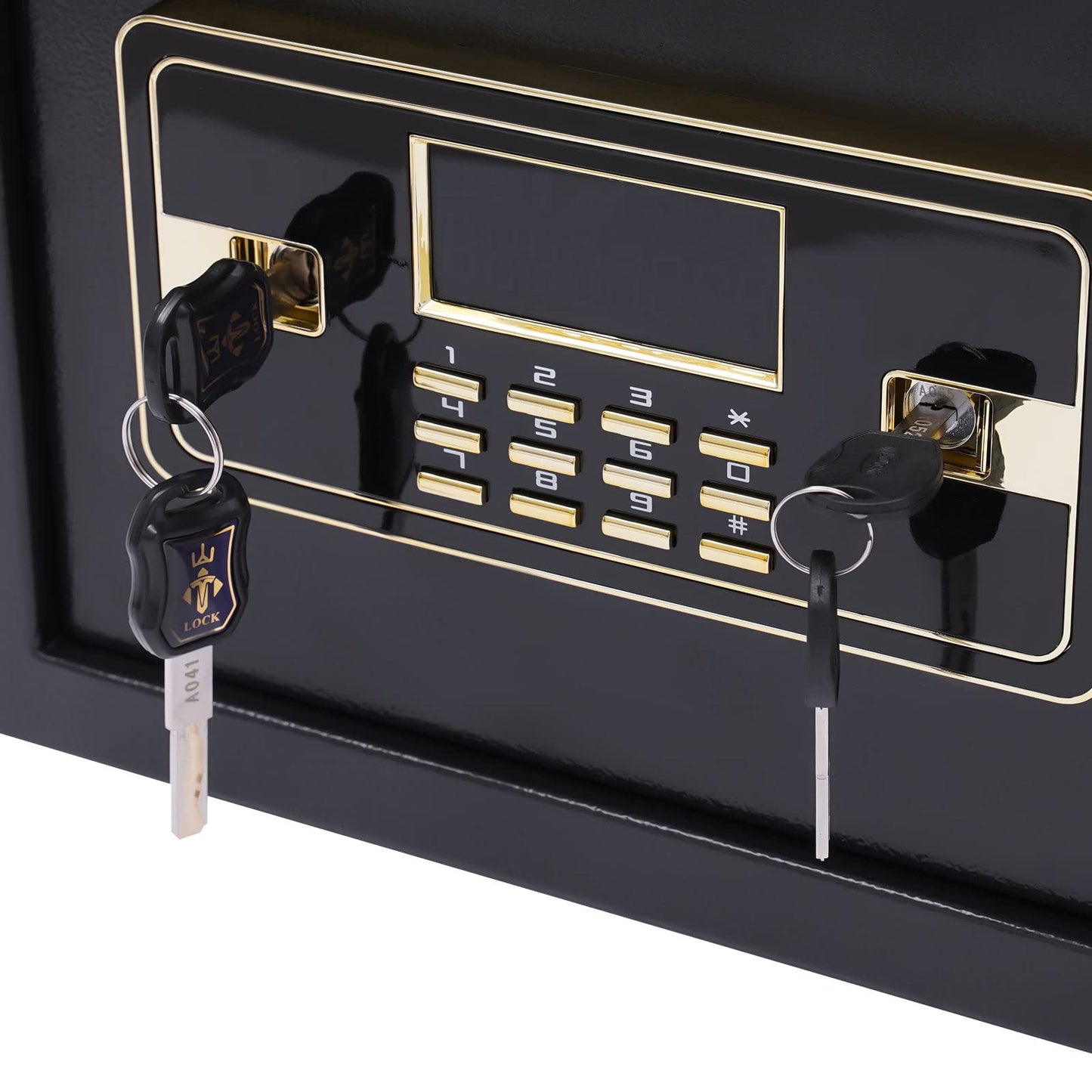 22L safe lockbox with fireproof waterproof money bag, electronic safe with keypad, digital furniture safe with LED light home safe for money jewelry documents