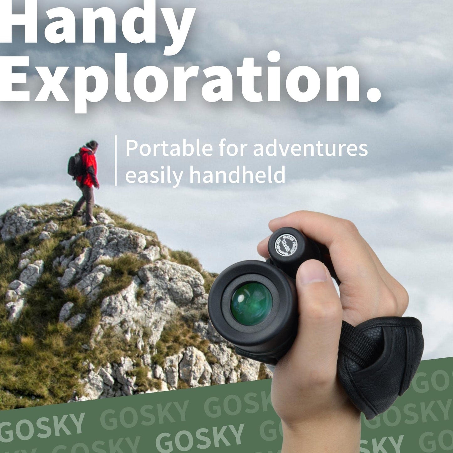 Gosky Monocular Telescope, Piper 12x55 High Definition Monocular for adults with BAK4 prism and FMC lens, lightweight, compact with smartphone adapter, suitable for bird watching.