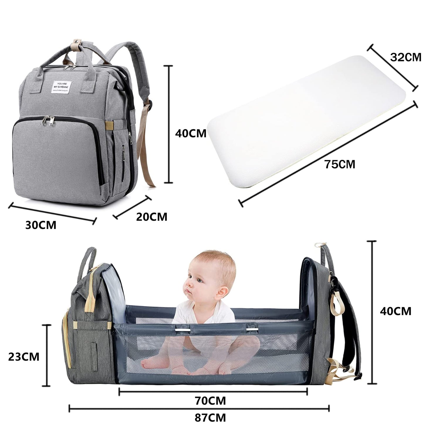 Bibykivn Baby diaper bag backpack, diaper backpack, baby bag travel backpack with changing pad, multifunctional waterproof large capacity diaper backpack, great for mom.