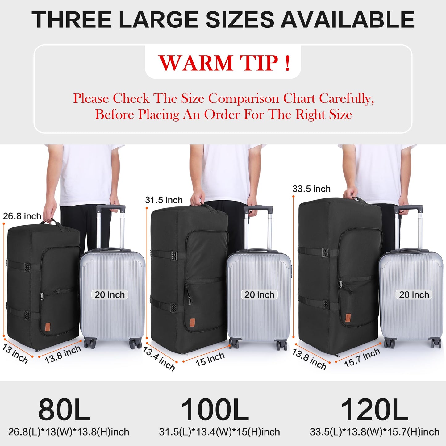 Vogsnow Travel Bag Large Foldable 100L, Weekender Overnight Bag Duffel Waterproof Sports Bag with Shoe Compartment for Men and Women