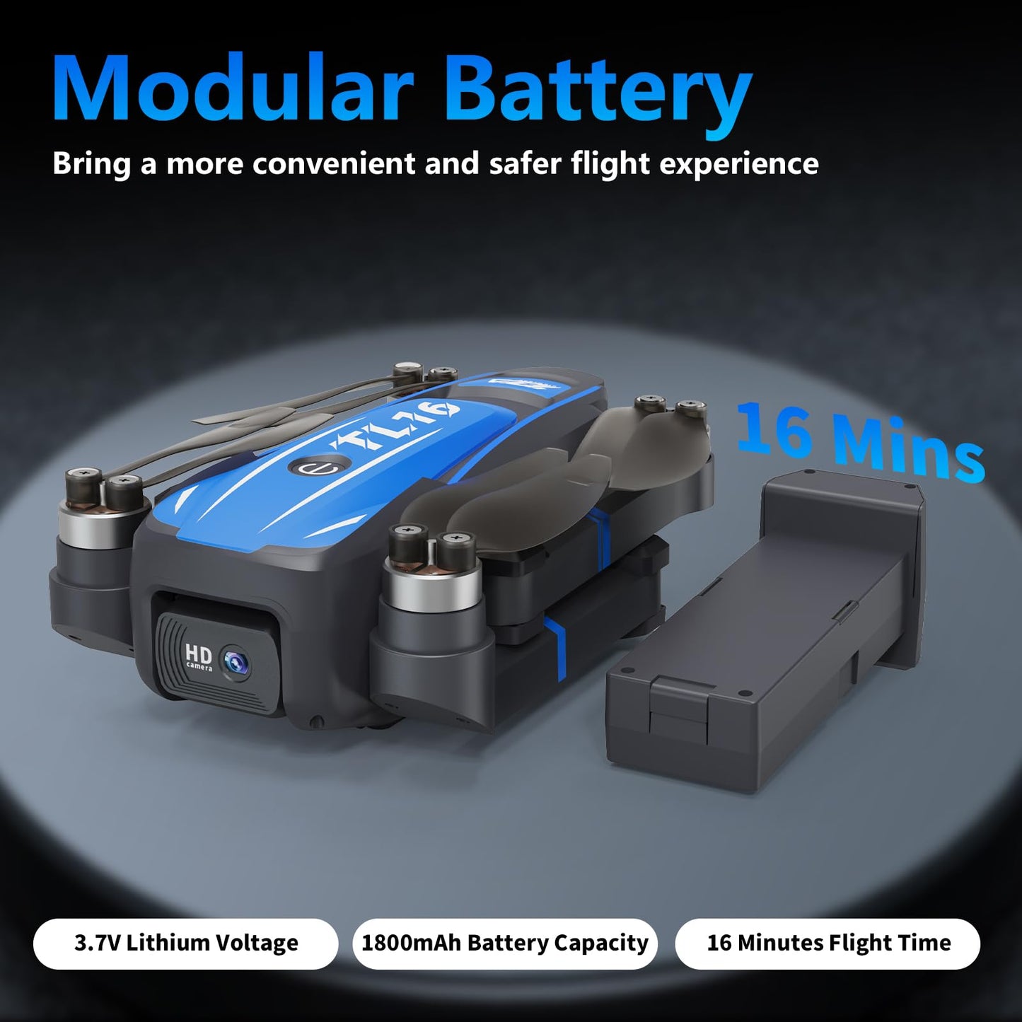 Toladrone drone with 1080P camera, Foldable drones for adults, Brushless motor, Headless mode, Optical flow positioning, RC Quadcopter for beginners TL16