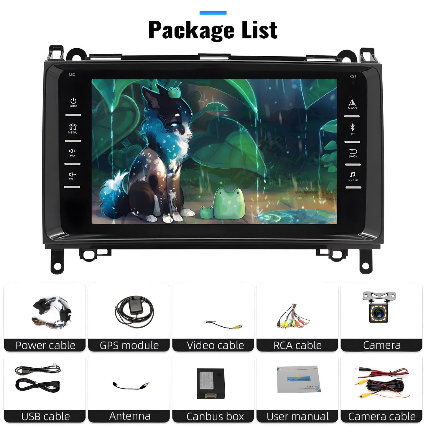 CAMECHO 1+32G Android 13 car radio with navigation for Mercedes Benz W169 W245 B160 B170 B180 B200 W639 Vito Viano W906 Sprinter, 8 inch screen with Mirror Link WiFi FM Bluetooth and USB+backup camera