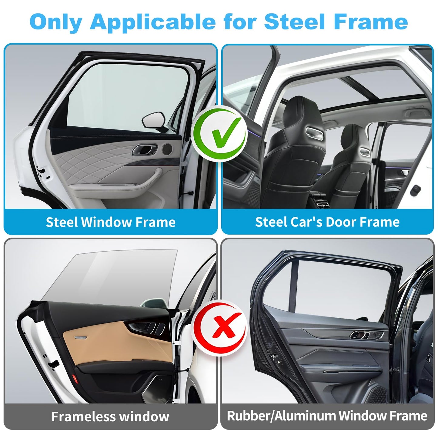 XCBYT Car Sun Shade Side Window Magnetic,4 Pieces Privacy Car Window Sunshade,Car Sun Shade Baby,UV Protection Heat Insulation Car Darkening,More Magnets (TY04S)