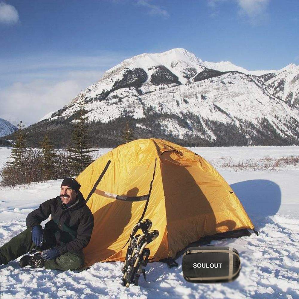 SOULOUT Sleeping Bag 3-4 Seasons - Winter Sleeping Bag Waterproof Lightweight Blanket Sleeping Bag for Camping, Travel, and Outdoor Activities - Perfect for Adults and Children - 220 x 83 cm