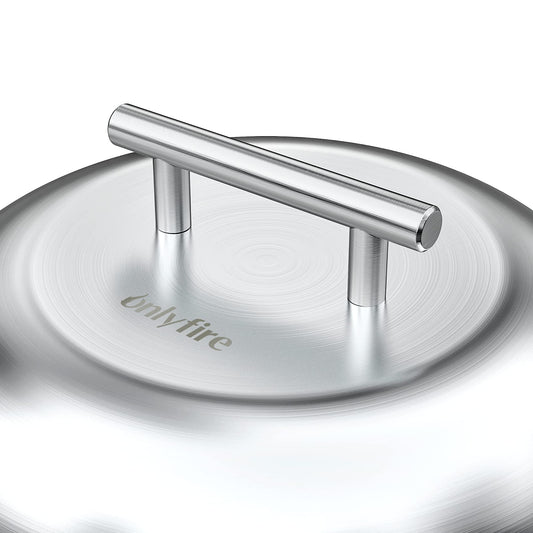 onlyfire stainless steel burger bell | heat bell | melt bell for steak burger cheeseburger, burger dome for plancha teppanyaki and grill, Ø 23cm